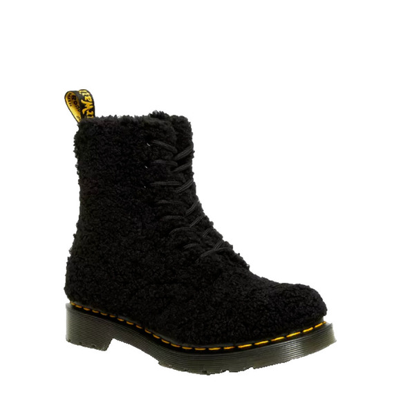 Doc Dr. Martens Women's Faux Fur Shearling Boots Black Size 10 Pascal New WO Box - Picture 1 of 16